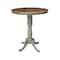 International Concepts Round 36 in Rd Extension Dining Table, 2 X-Back Bar Height Stools, Hickory/Stone, 36 W, 48 L, Wood K41-36RXT-6B-S6133-2 - alternate 2